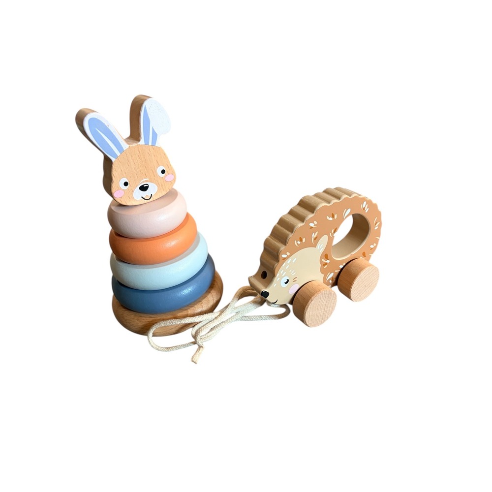 Speedy Monkey 'My‎ First Toy Box' Bunny Stacker & Hedgehog Pull Toy Baby Toy Set